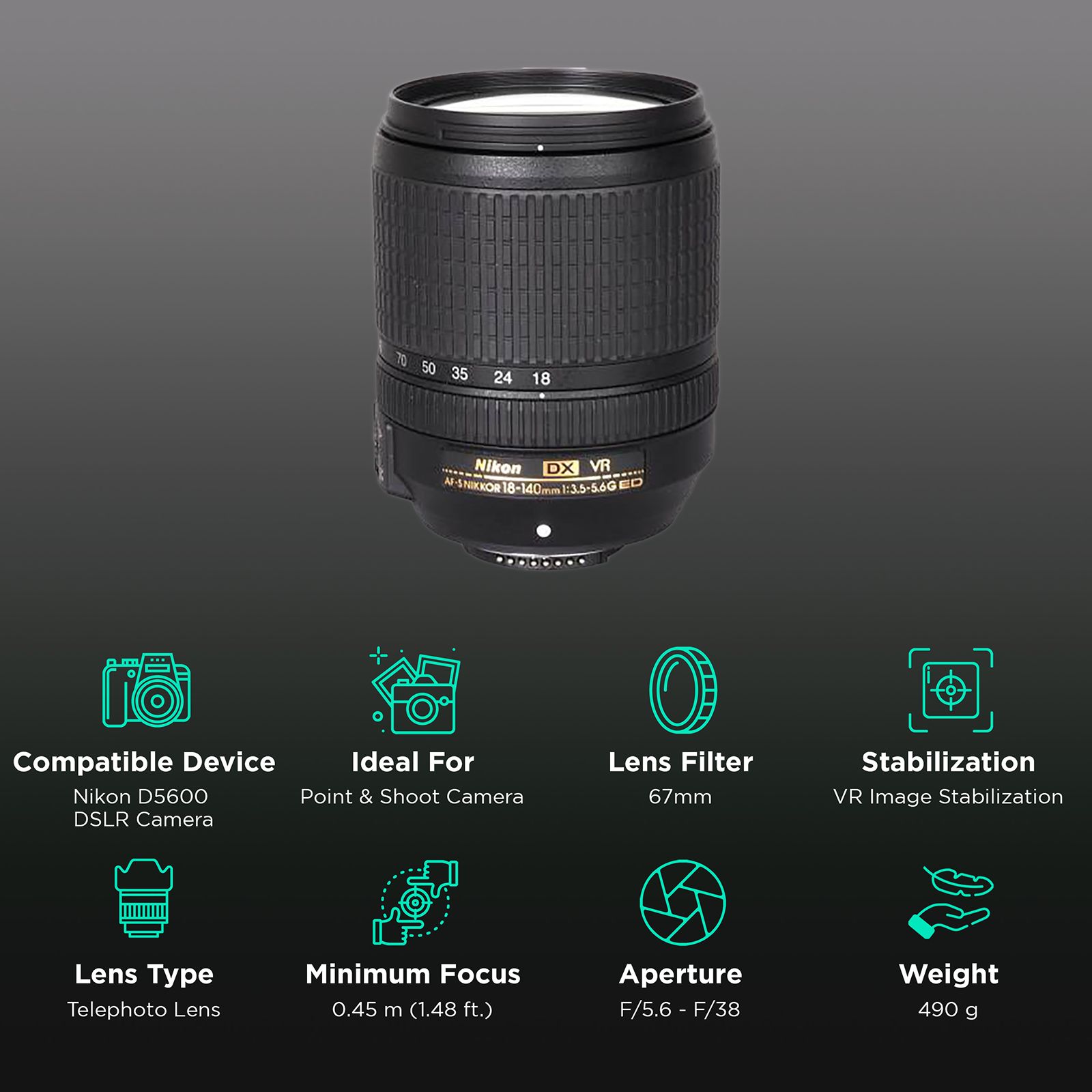 Buy Nikon AF-S DX NIKKOR 18-140mm f/3.5 - f/5.6 Wide-Angle Zoom
